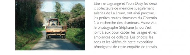 expositions:
Cotentin - Mémoire en chansons:
Cotentin - Mémoire en chansons : les panneaux thématiques:
A 04 Le projet.jpg